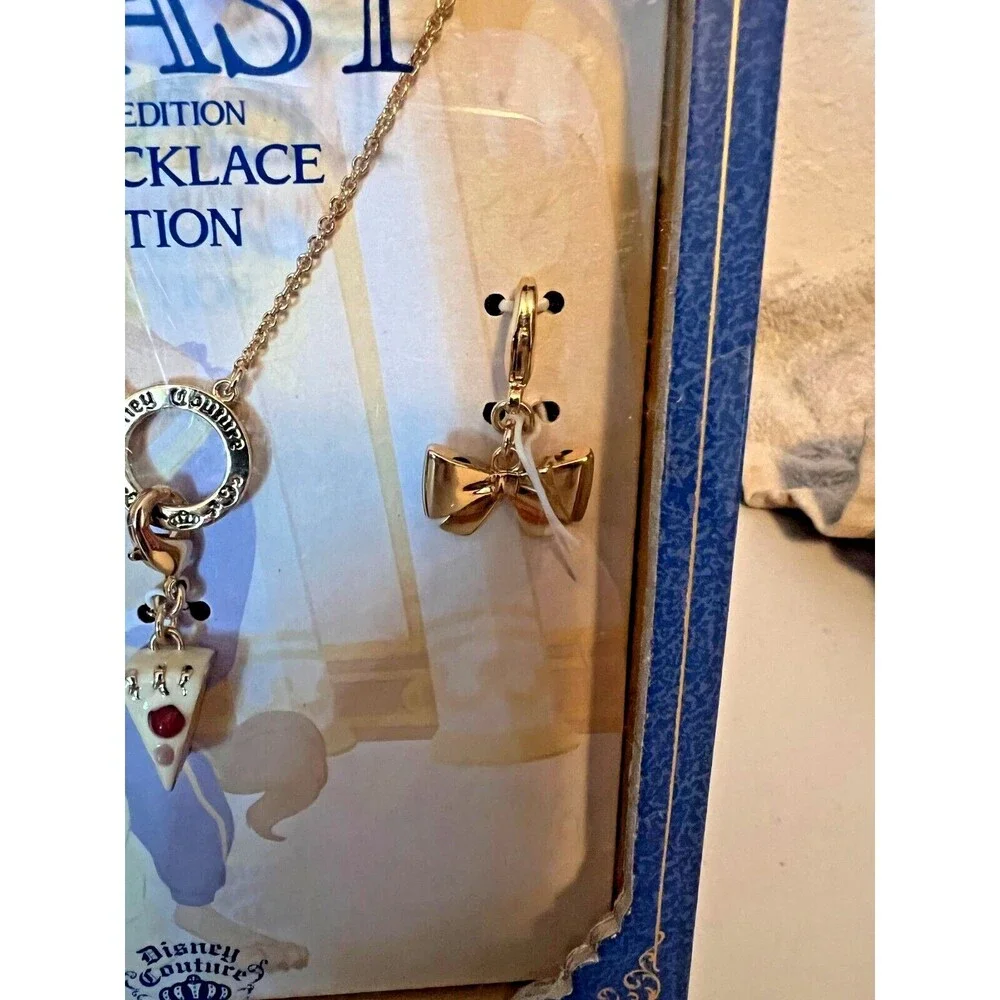 Disney Couture Beauty and Beast Charm Collection Necklace New in Box Limited Ed